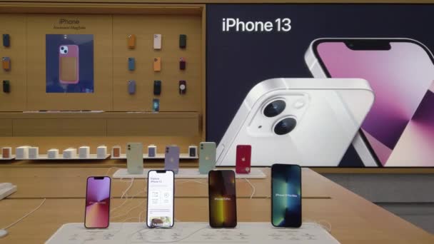 Európa Olaszország Milánó 2021 Október Apple Store Piazza Liberty Corso — Stock videók