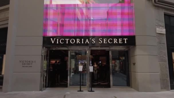 Europa Italia Milán Octubre 2021 Victoria Secret Showroom Centro Corso — Vídeos de Stock