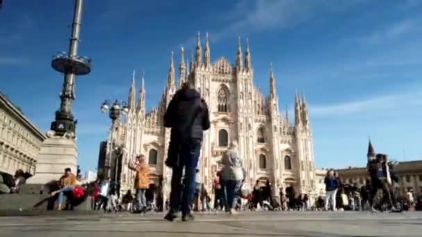 Europe Italy Milan October 2021 Hyper Lapse Time Lapse Duomo — стоковое видео
