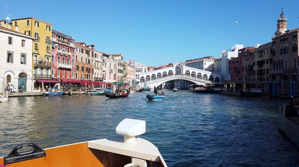Европа Италия Венеция Ноябрь 2021 Вид Лагуну Венеции Мост Риальто — стоковое фото