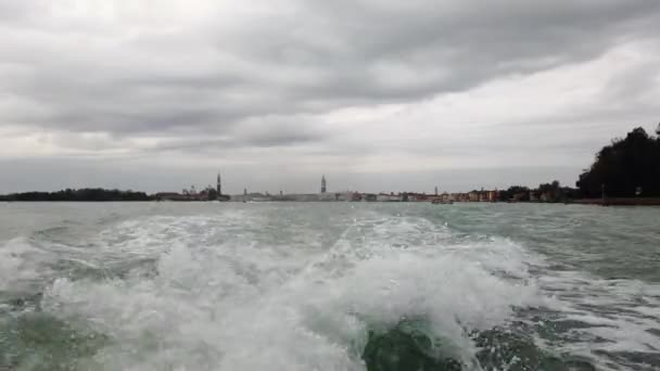 Europa Itália Veneza Novembro 2021 Vista Lagoa Veneza Barco — Vídeo de Stock