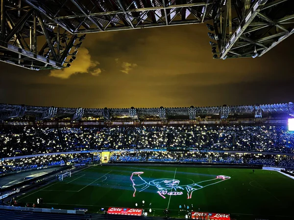 Europa Italië November 2021 Het Napels Stadion Wijdt Een Eerbetoon — Stockfoto