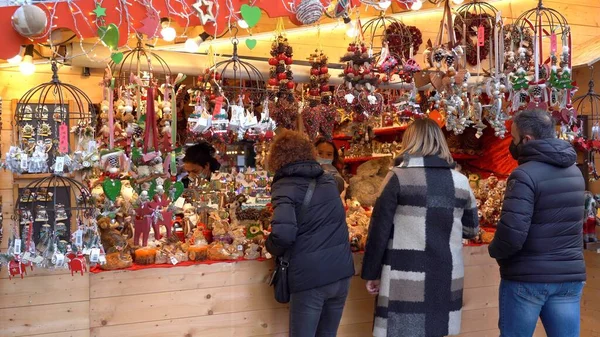 Europe Italie Milan Décembre 2021 Marché Noël Traditionnel Avec Des — Photo