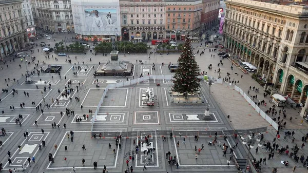 Evropa Itálie Milán Prosinec 2021 Pohled Duomo Terrace Náměstí Duomo — Stock fotografie