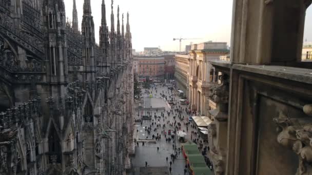 Europa Włochy Mediolan Grudzień 2021 Madonnina Duomo Typowymi Pająkami Atrakcją — Wideo stockowe