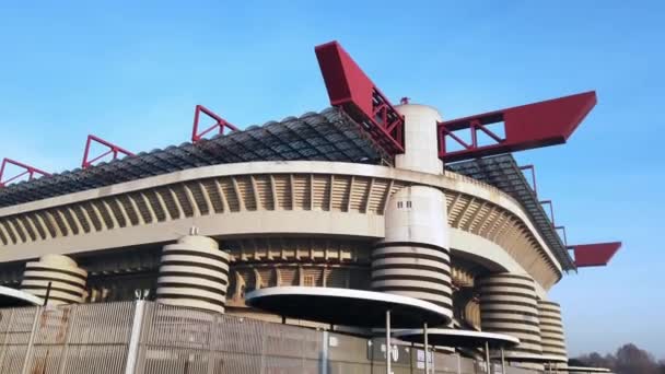 San Siro Football Stadium Giuseppe Meazza International Milan Modern Sports — 图库视频影像