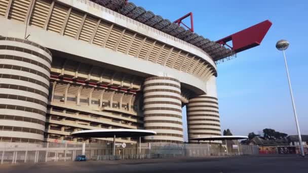 San Siro Football Stadium Giuseppe Meazza International Milan Modern Sports — 图库视频影像