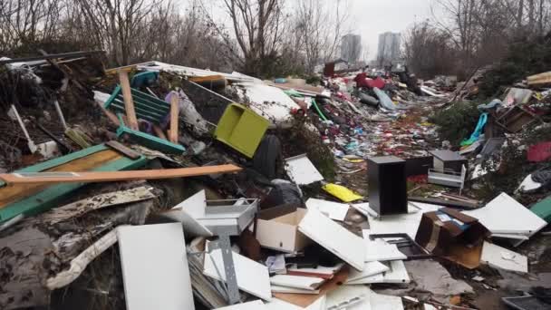 Italy December 2021 Illegal Open Air Waste Dump Milan City — Video Stock