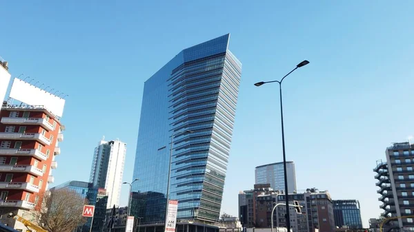 Europa Italien Milano Januari 2021 Gae Aulenti Torget Centrum Covid — Stockfoto