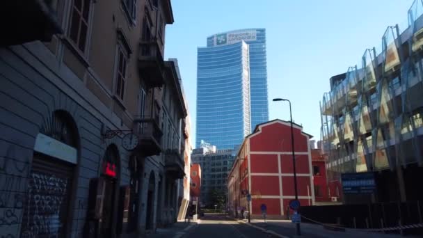 Europe Italy Milan January 2022 Skyscrapers Lombardy Region Regione Lombardia — Stock Video
