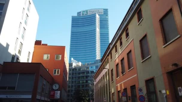 Europe Italy Milan January 2022 Skyscrapers Lombardy Region Regione Lombardia — Stock Video