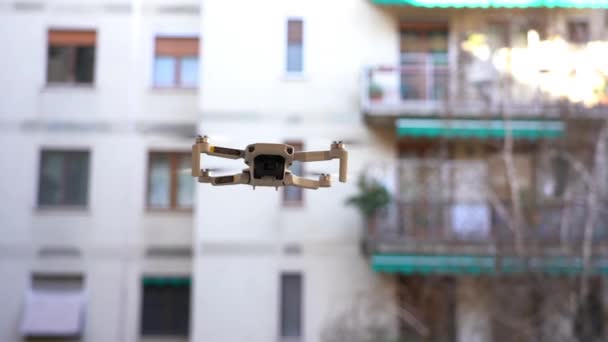 Fotógrafo Utiliza Dron Para Topografía Fotografía Video Del Apartamento Los — Vídeos de Stock