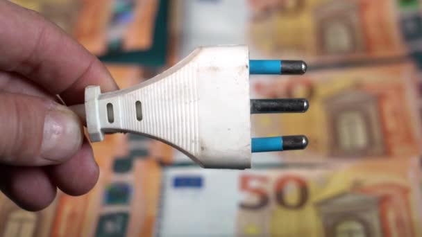 Aumento Del Coste Vida Energía Concepto Gas Los Billetes Euros — Vídeo de stock