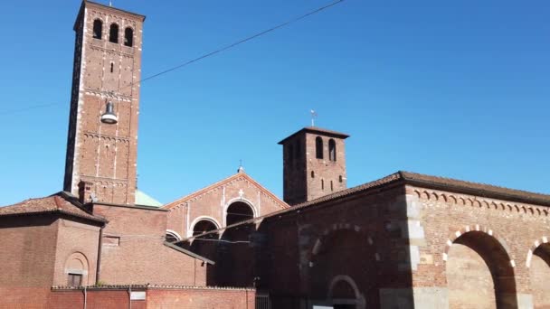 Europa Italia Milán Marzo 2022 Iglesia Sant Ambrogio Centro Ciudad — Vídeo de stock