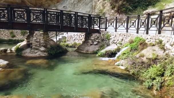 Imagens Bonitas Uma Pequena Cachoeira — Vídeo de Stock