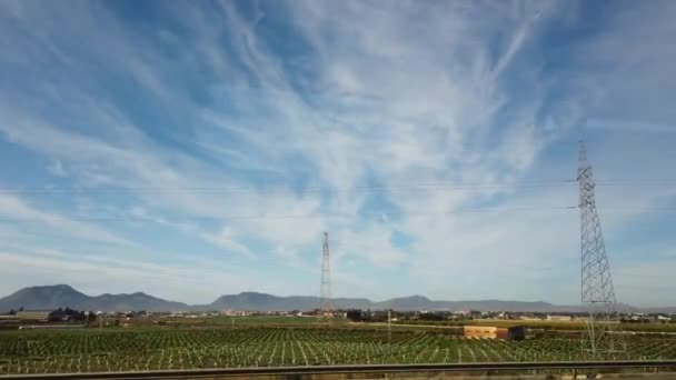 Riprese Del Paesaggio Rurale Dal Treno — Video Stock