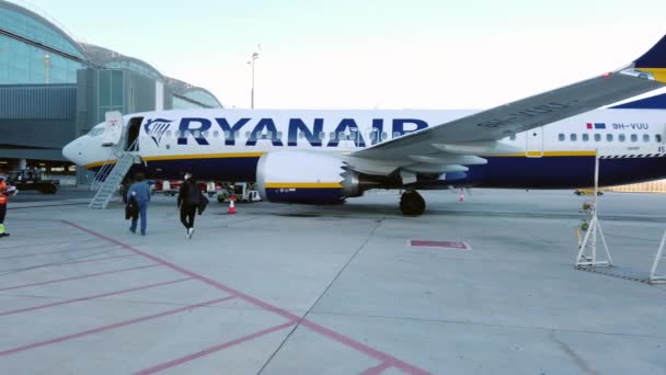 Europe Espagne Alicante Mars 2022 Voyage Avec Ryanair Compagnie Avion — Video