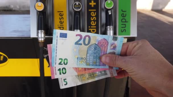 Evropa Itálie Milán Březen 2022 Zvýšení Nákladů Benzin Italských Čerpacích — Stock video