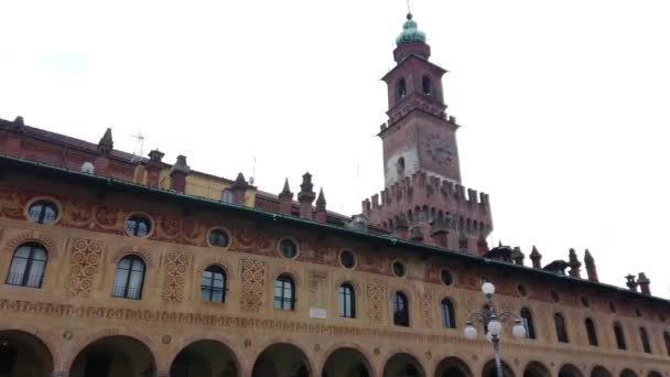 Europa Italien Vigevano Lombardei März 2022 Die Piazza Ducale Von — Stockvideo