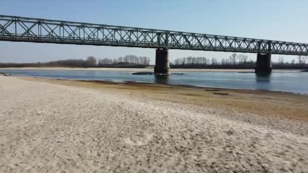 Problèmes Sécheresse Aridité Dans Rivière Presque Sans Eau Avec Grandes — Video