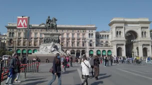 Европа Италия Милан Март 2022 Кафедральный Собор Дуомо После Закрытия — стоковое видео