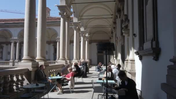 Europa Italien Milano April 2022 Brera Universitet Öppnar Efter Stängning — Stockvideo