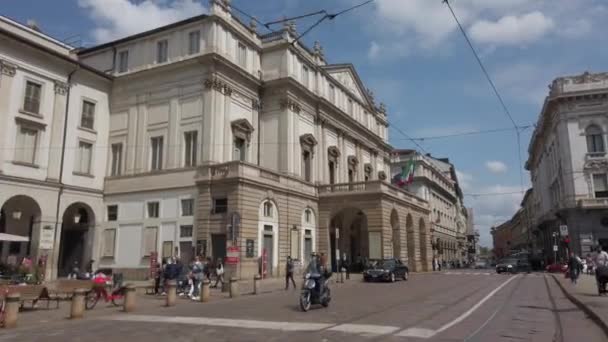 Europa Włochy Mediolan Kwiecień 2022 Teatr Scala Centrum Miasta Turyści — Wideo stockowe