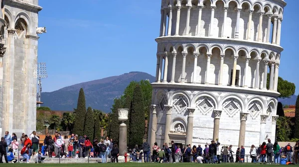 Европа Италия Пиза Тоскана Апрель 2022 Года Пизанская Башня Пьяцца — стоковое фото