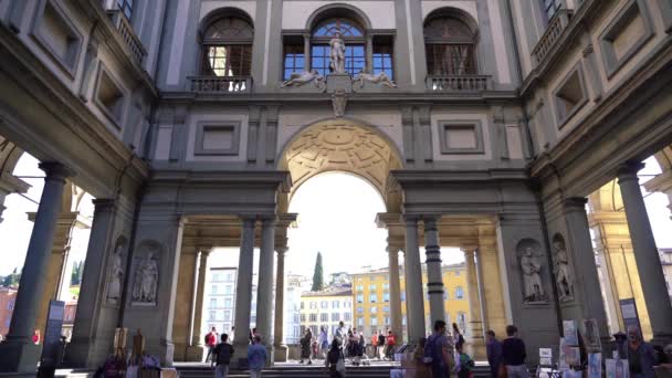 โรป ตาล ฟลอเรนซ 2022 Uffizi Gallery นเป ลปะท งอย Piazza — วีดีโอสต็อก