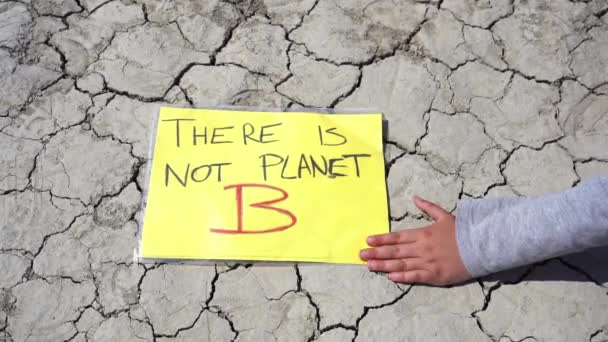 Σώστε Τον Πλανήτη Άγονη Έρημη Λόγω Έλλειψης Νερού Και Ξηρασίας — Αρχείο Βίντεο