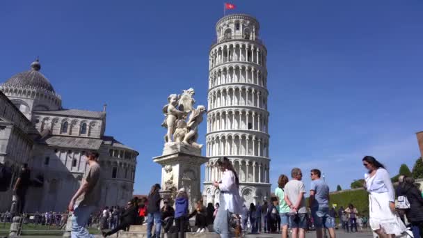 Ευρώπη Ιταλία Πίζα Τοσκάνη Απρίλιος 2022 Πύργος Πίζας Στην Piazza — Αρχείο Βίντεο