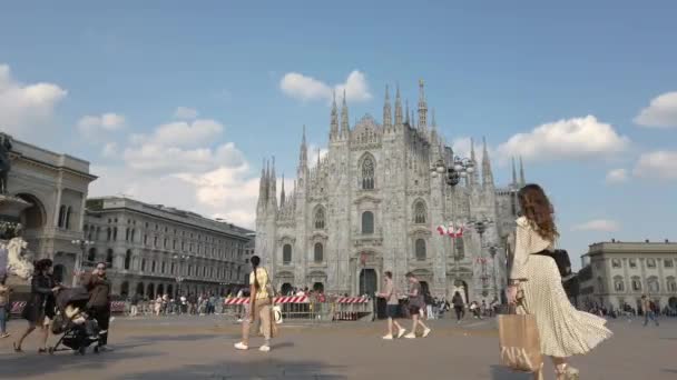 Europa Italien Milano Maj 2022 Duomo Katedralen Efter Avslutad Nedstängning — Stockvideo