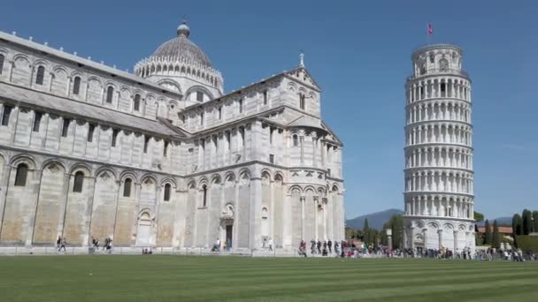 Evropa Itálie Pisa Toskánsko Duben 2022 Věž Pisa Piazza Dei — Stock video