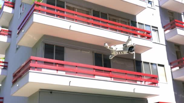 Use Drone Surveys Measurements Create Virtual Reality Model Building Drone — Stock video