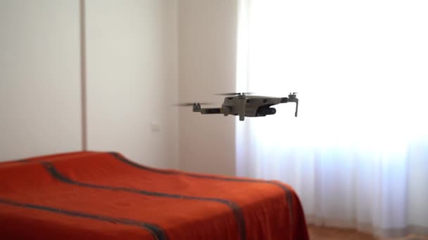 Utilizzare Volare Con Drone All Interno Nuovo Appartamento Appena Finito — Video Stock