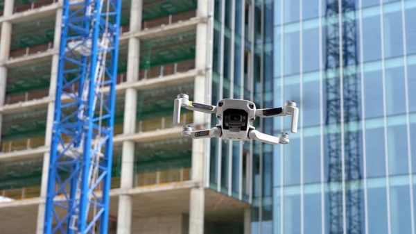 Utilizzare Drone Indagini Misurazioni Creare Modello Realtà Virtuale Dell Edificio — Foto Stock