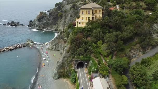 Italien Flygbilder Fotgängare Promenad Cykelväg Som Passerar Genom Den Antika — Stockvideo