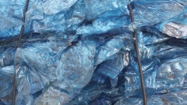 Garrafas Plásticas Coletadas Mar Empilhadas Para Reciclagem Ilha Plástico Nos — Vídeo de Stock