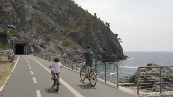 Italie Ligurie Juin 2022 Aller Vélo Levanto Bonassola Framura Piste — Video