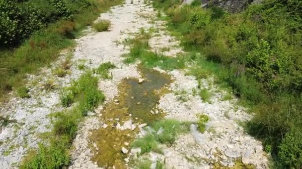 Footage Small River Bed Completely Water Goes Sea Emergency Drought — Stockvideo