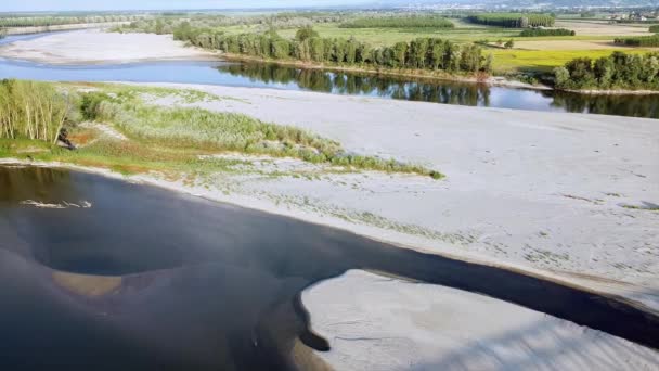 Problemas Seca Aridez Quase Sem Água Rio Com Grandes Extensões — Vídeo de Stock