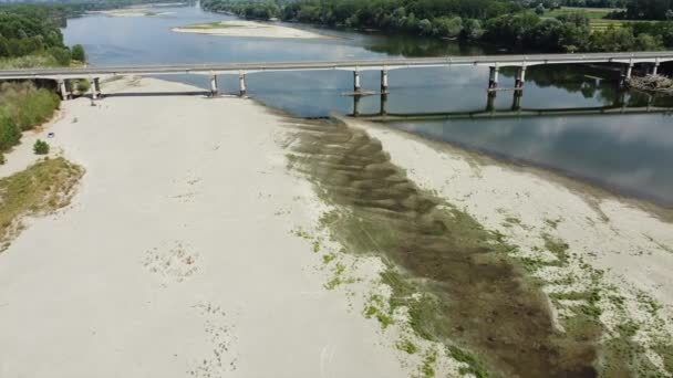Kuraklık Kuraklık Problemleri Büyük Miktarda Kum Olmayan Nehrinde Iklim Değişikliği — Stok video