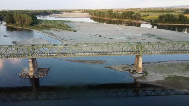 Italy - drought and aridity in the almost waterless Po river with