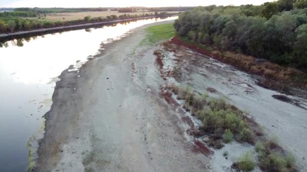 Problemas Sequía Aridez Casi Sin Agua Río Con Grandes Extensiones — Vídeos de Stock