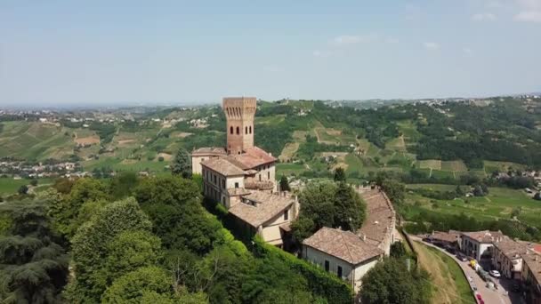 Europe Italy Pavia Broni Castle Cigognola Vineyards Oltrepo Pavese Area — Stock Video