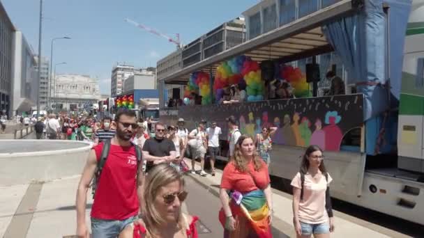 Europe Italy Milan July 2022 Footage Gay Lesbian Pride Lgbt — Stok video