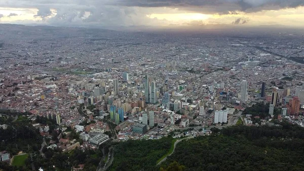 Letecký Pohled Hlavní Město Bogoty Kolumbii Jižní Americe Velká Megalopole — Stock fotografie