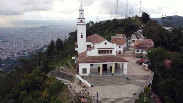 Drone Luchtfoto Van Bogota Stad Hoofdstad Van Colombia Zuid Amerika — Stockvideo