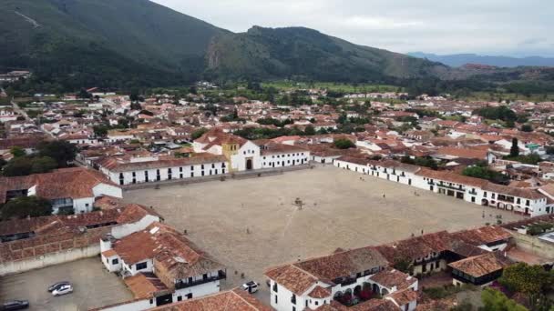 Drone Légi Felvétel Villa Leyva Város Kolumbia Dél Amerikában Egy — Stock videók