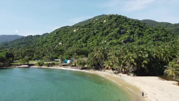 Santa Marta Colômbia Parque Natural Tayrona Mar Caribe Piscinas Vista — Vídeo de Stock